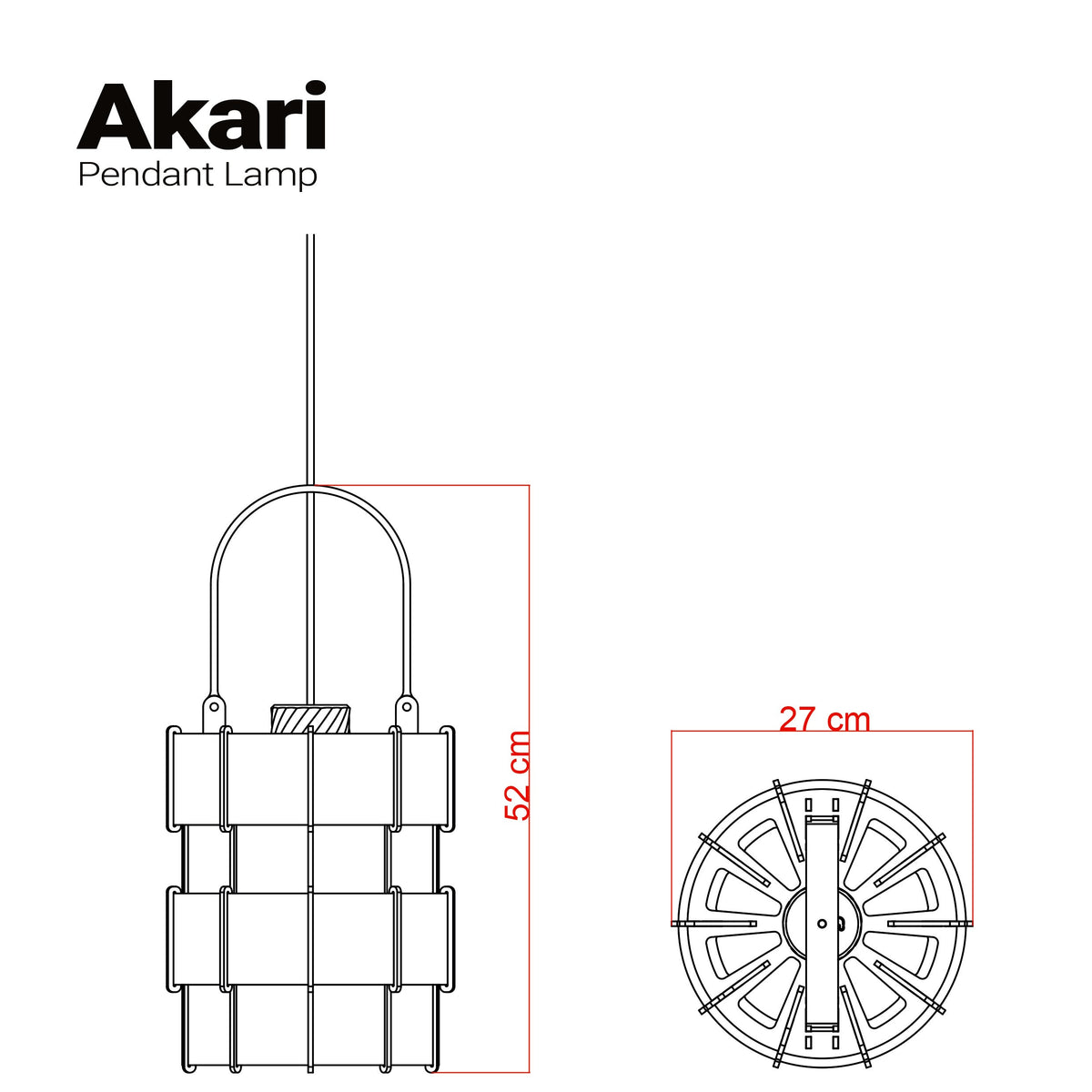 Akari Ahşap Sarkıt Avize