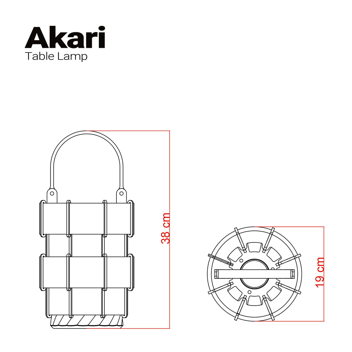 Akari Ahşap Masa Lambası