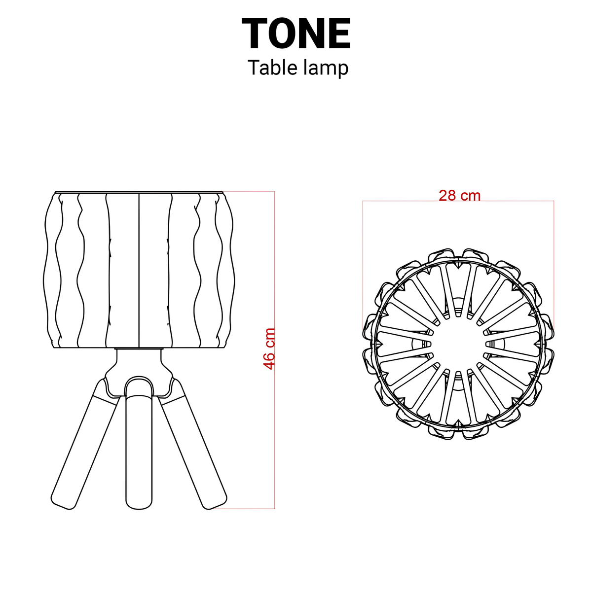 Tone Ahşap Masa Lambası