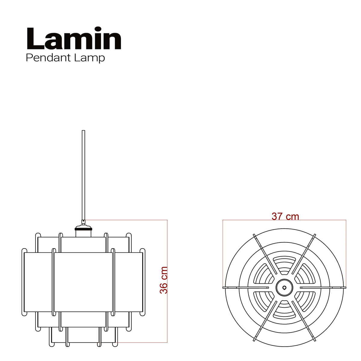Lamin Ahşap Sarkıt Avize