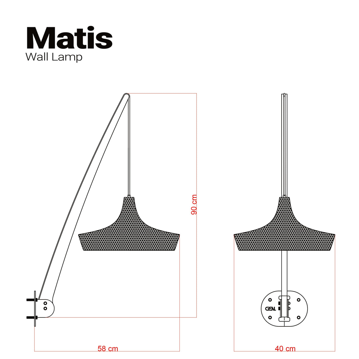 Matis Ahşap Kumaş Duvar Lambası