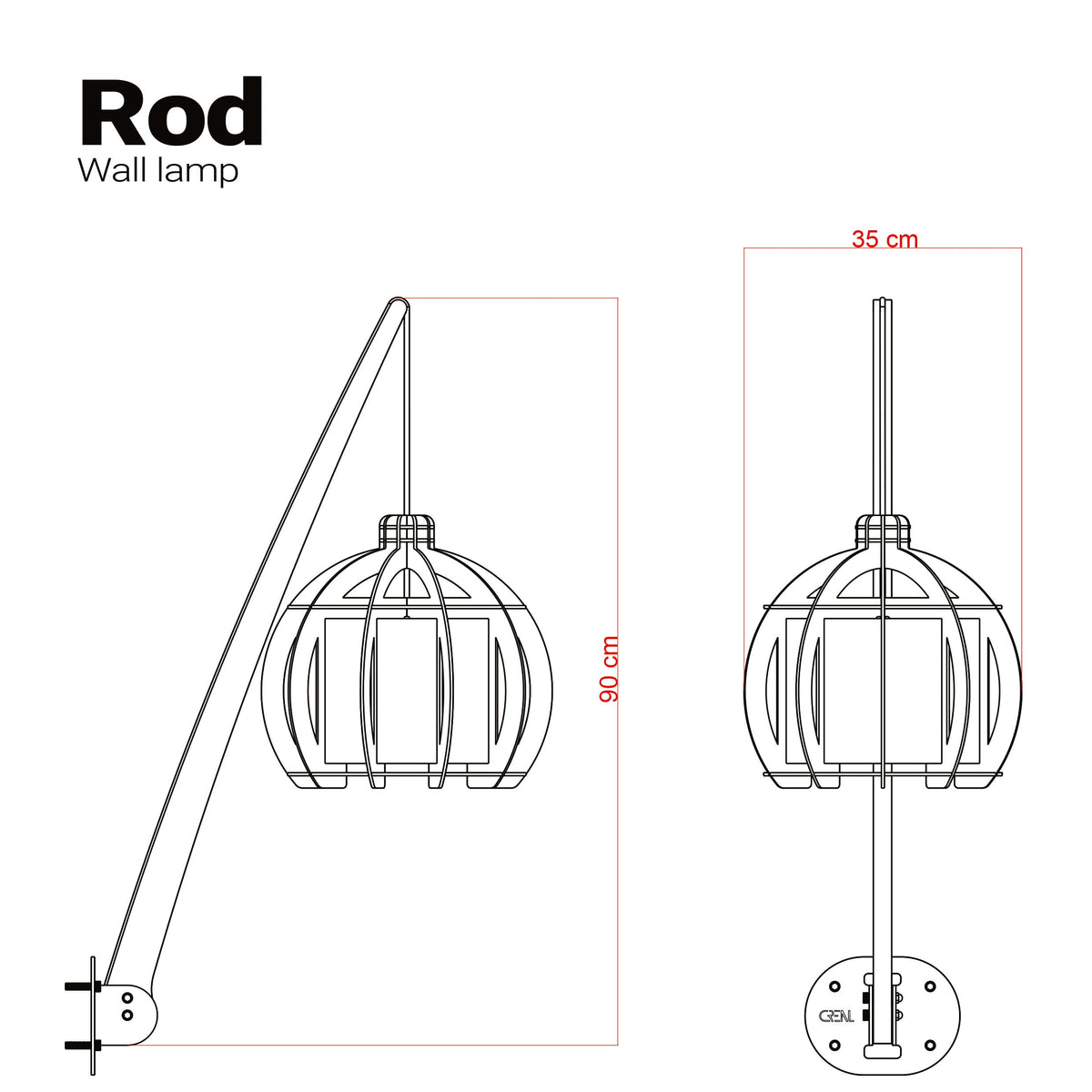Rod Ahşap Duvar Lambası
