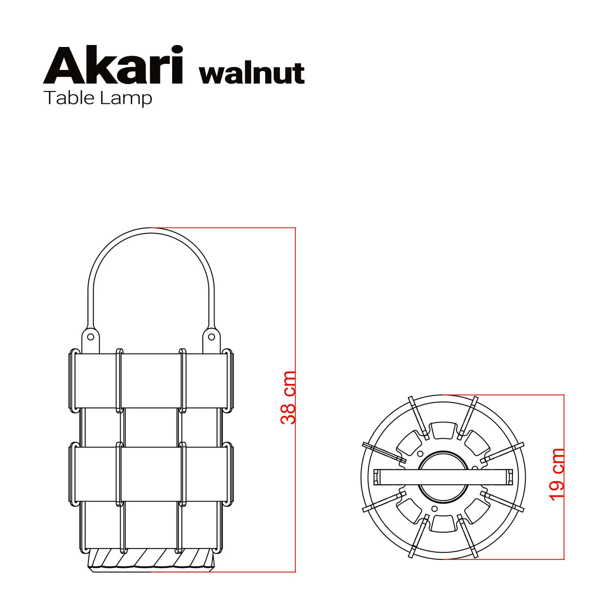 Akari Ahşap Masa Lambası