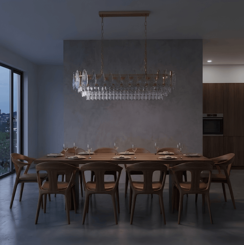 Varelle Gold Kristal Cam Dİkdörtgen Avize