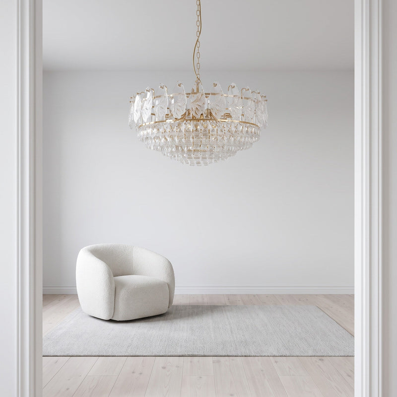 Varelle Gold Kristal Cam Yuvarlak Avize
